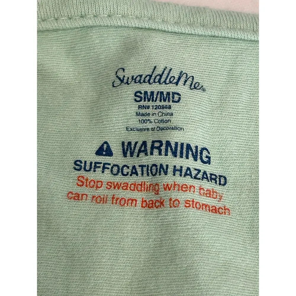 SwaddleME light green wrap for babies 7-14 pounds sz SM/MD